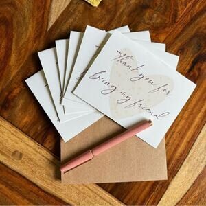 Thank You Cards Greeting Cards Blank Notes for Gift Friends Set of 6 & Envelopes